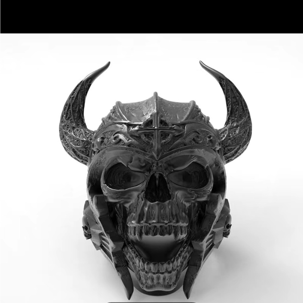 Vintage Cow Head Skull Punk Nordic God of War Biker Black Ring